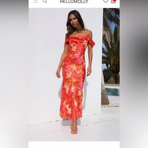 New with tags - Hello Molly - Floral Satin Maxi Dress